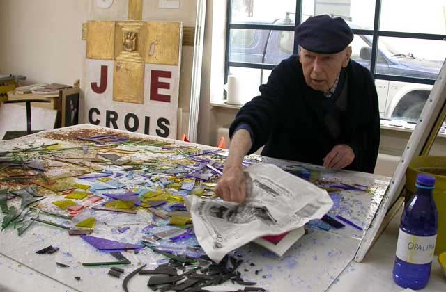 Il maestro al lavoro Ernesto Treccani